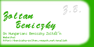 zoltan beniczky business card